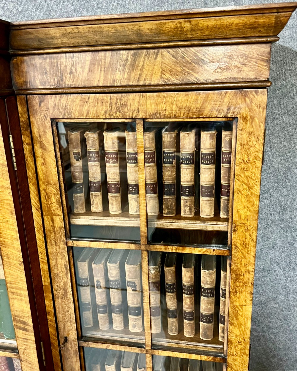 Walnut Breakfront Bookcase View IX