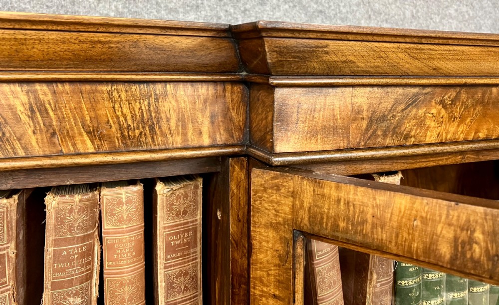 Walnut Breakfront Bookcase View X