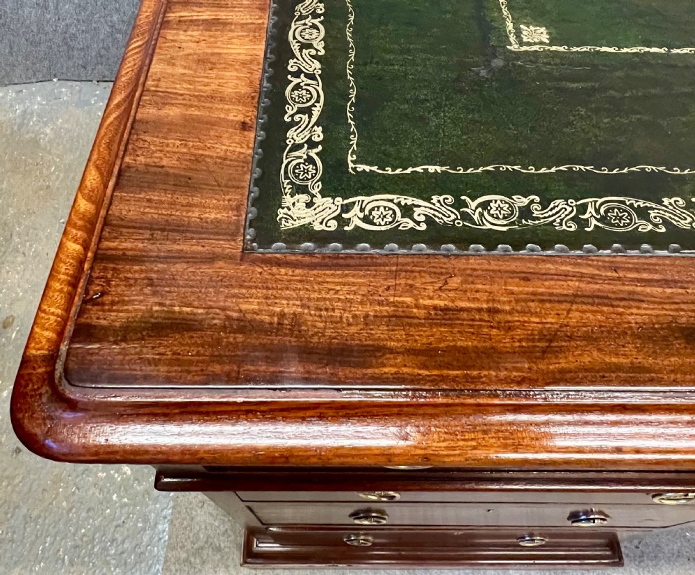 Very Large (6ft.X4ft.) George III Mahogany Partners Desk View IV