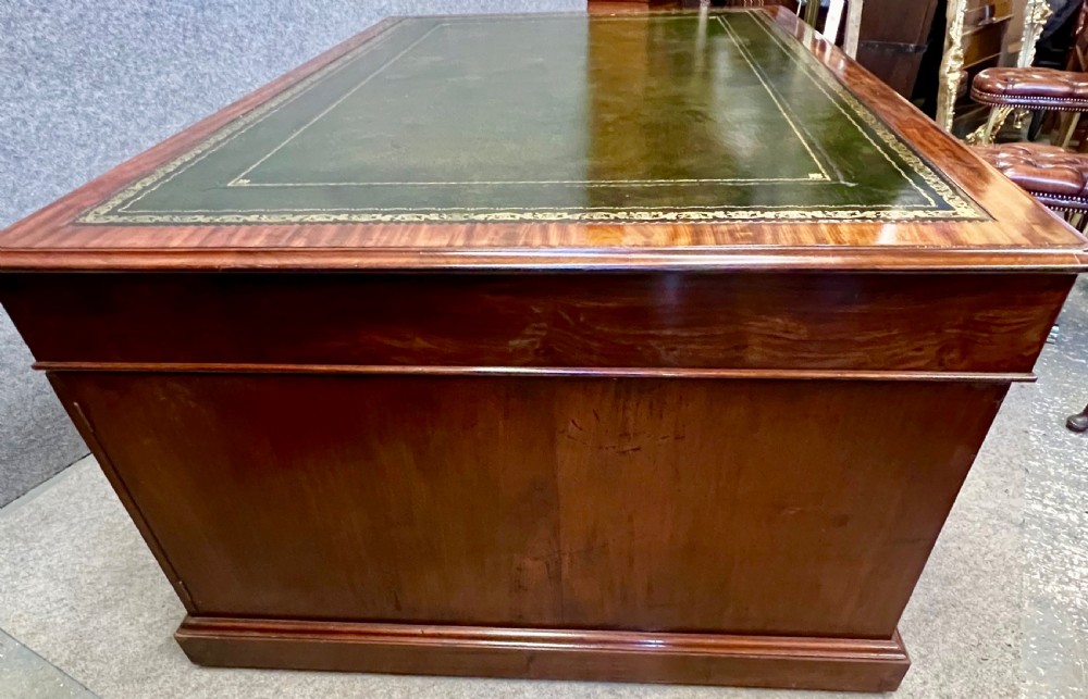 Very Large (6ft.X4ft.) George III Mahogany Partners Desk View VI
