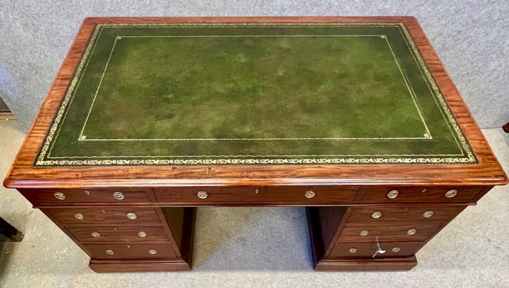 Very Large (6ft.X4ft.) George III Mahogany Partners Desk View VII