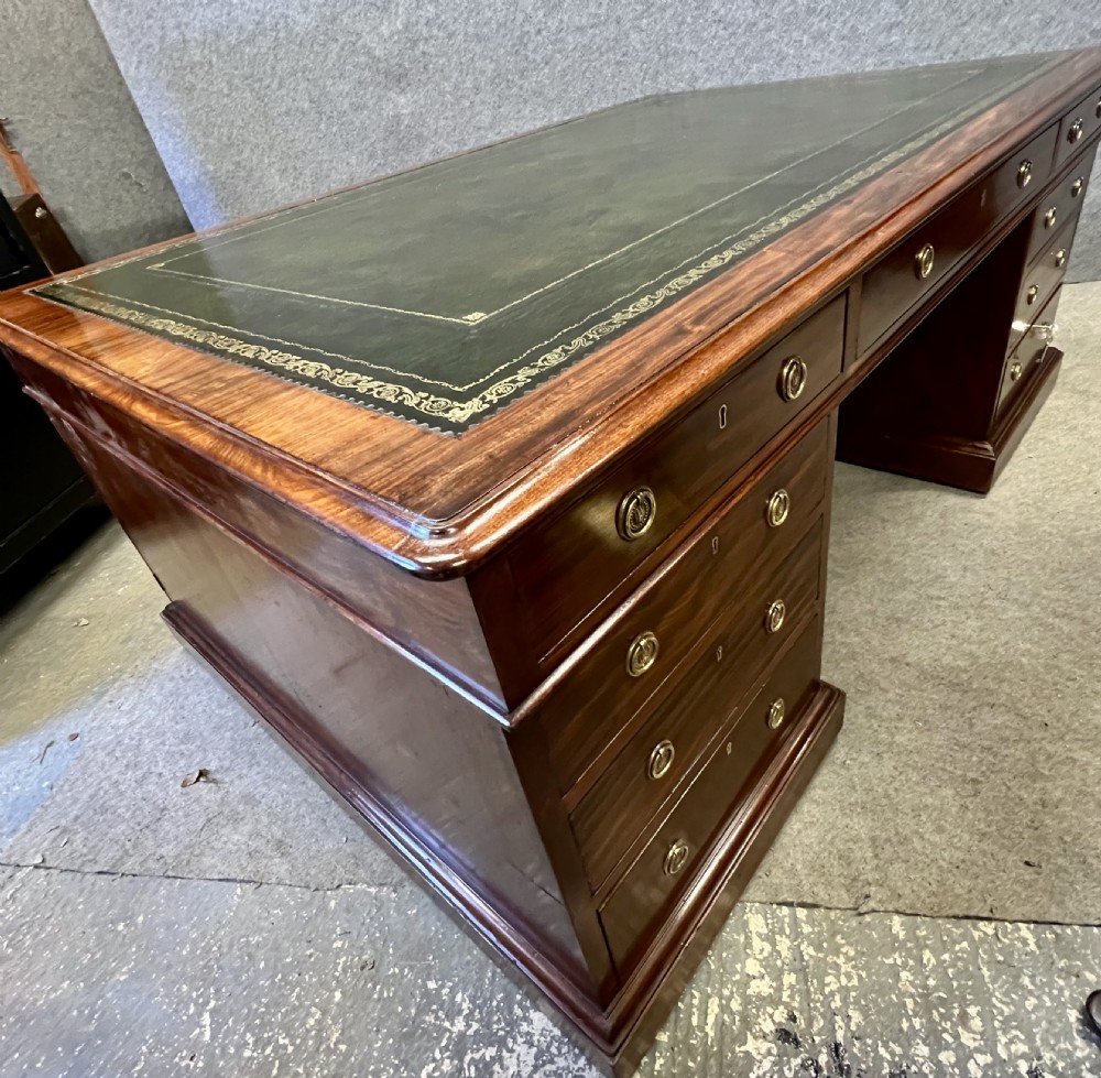 Very Large (6ft.X4ft.) George III Mahogany Partners Desk View VIII