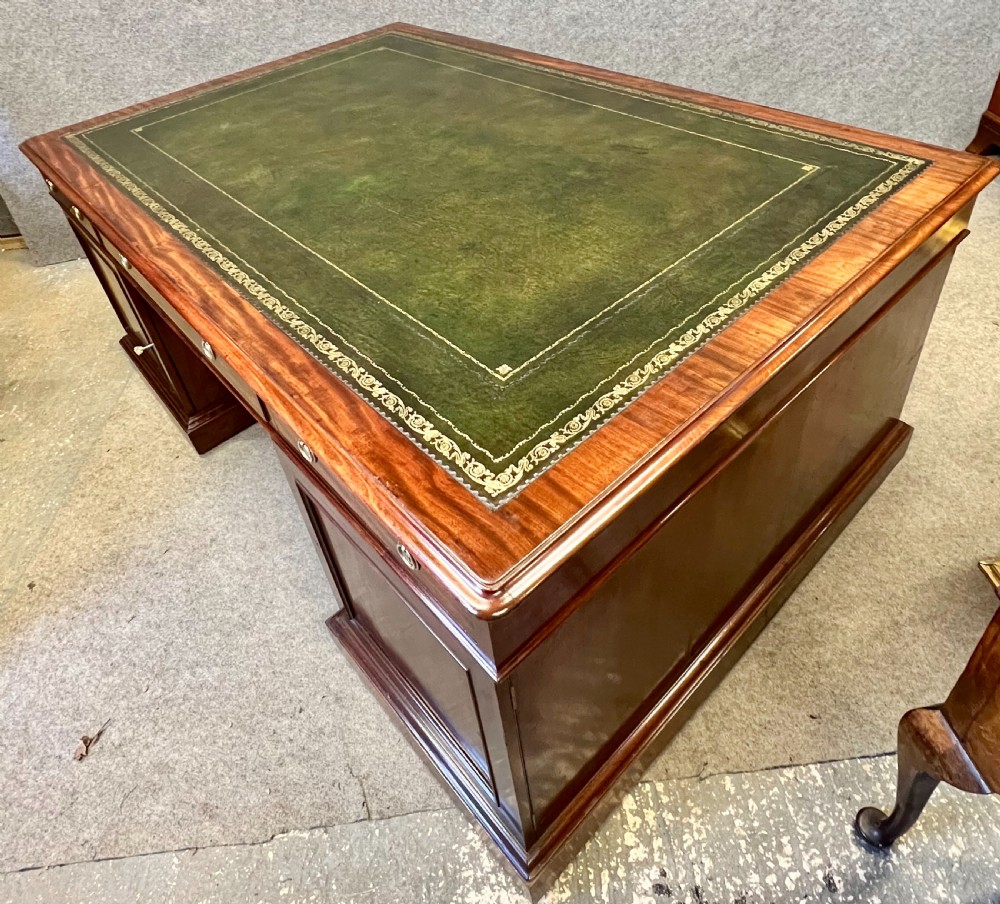 Very Large (6ft.X4ft.) George III Mahogany Partners Desk View IX