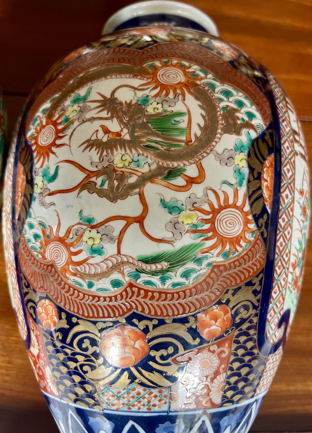 Pair of Antique Imari Vases View III