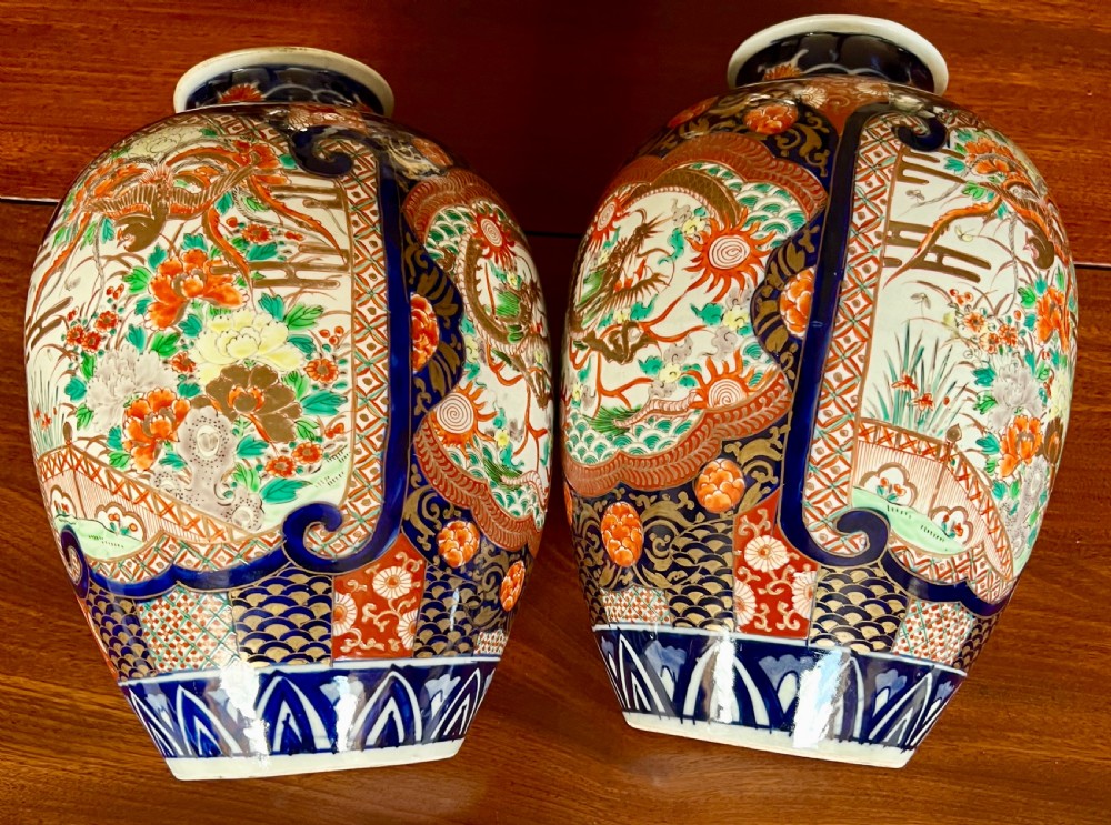 Pair of Antique Imari Vases View VII