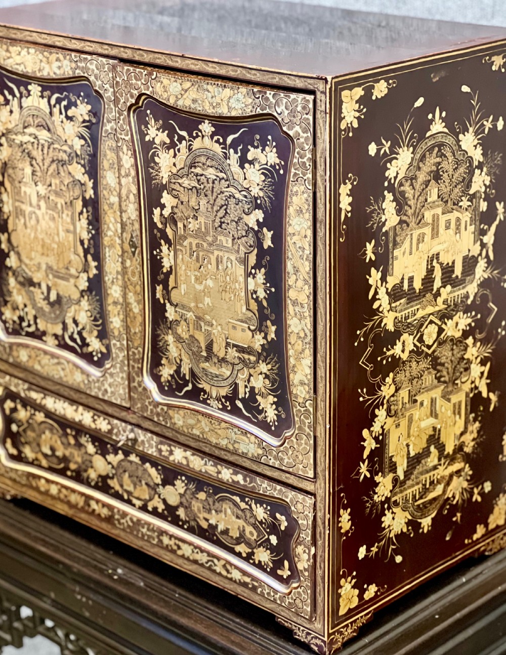 Fine Chinese Export Cabinet on Stand View XII