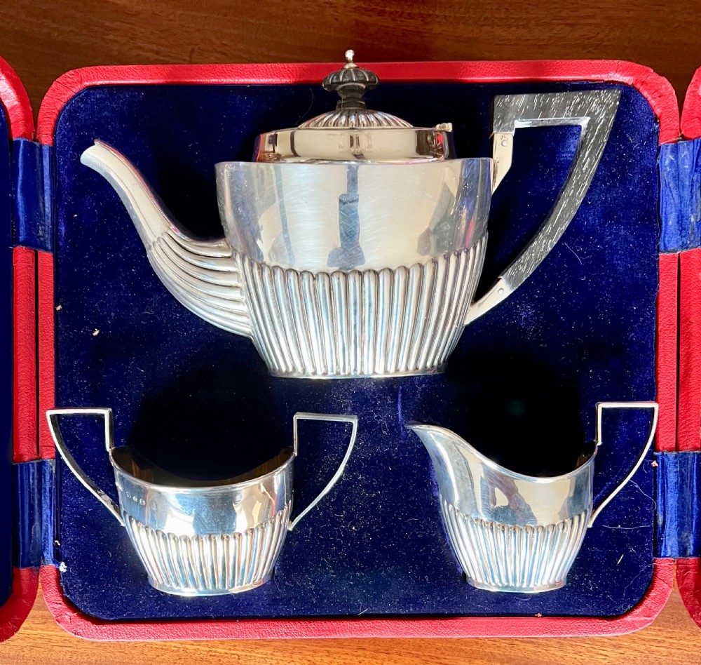 Victorian Cased Batchelor Silver Tea Set (1898) View II