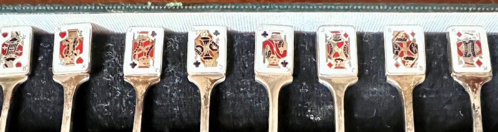 Art Deco Gerrard & Co Cased Set of 12 Silver Cocktail Sticks View II