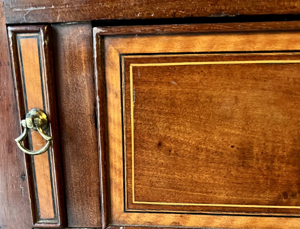 Superior Sheraton Revival Edwardian Inlaid Bureau Bookcase View VII