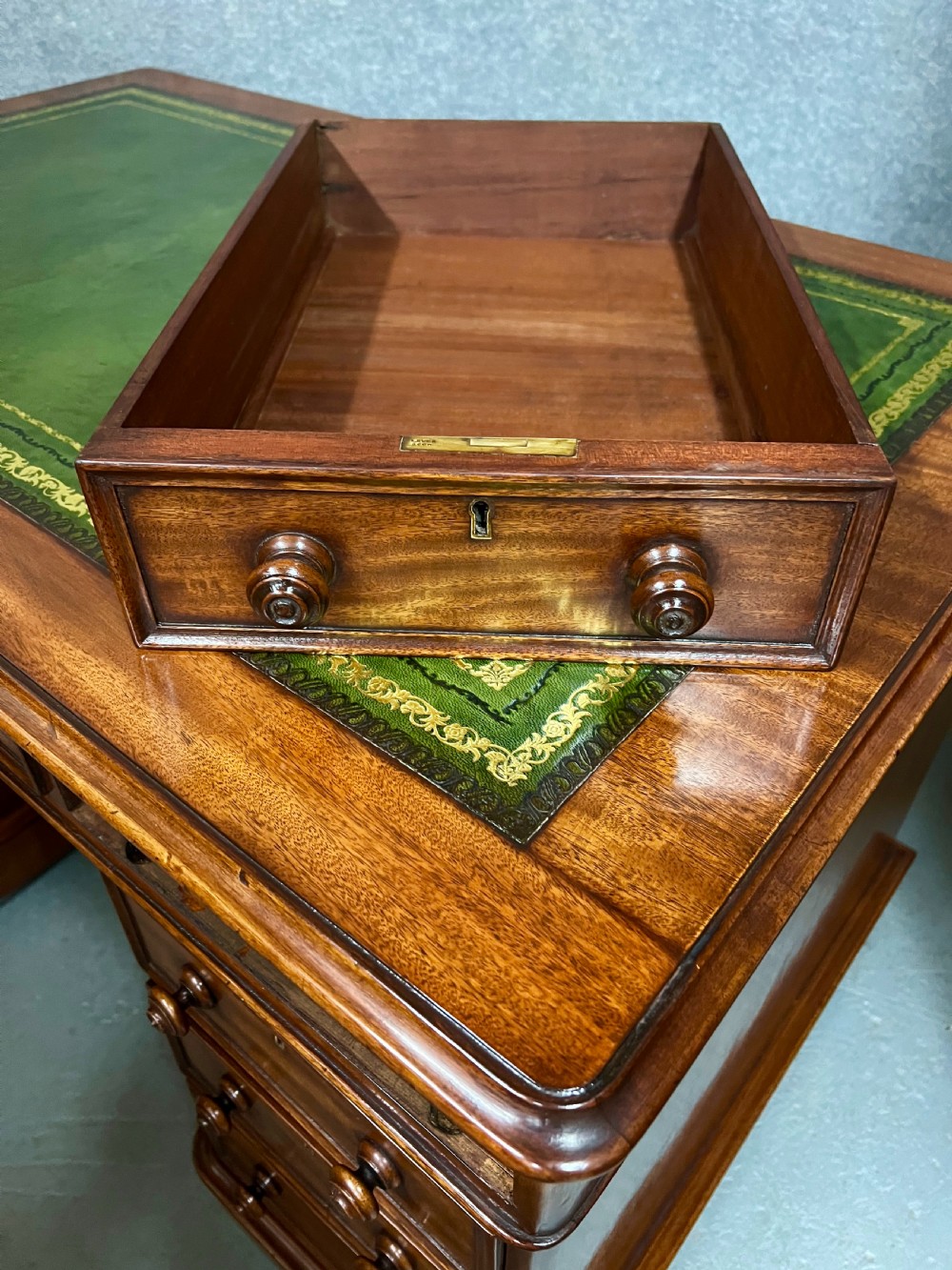 Top Quality Victorian Mahogany Pedestal Desk View V