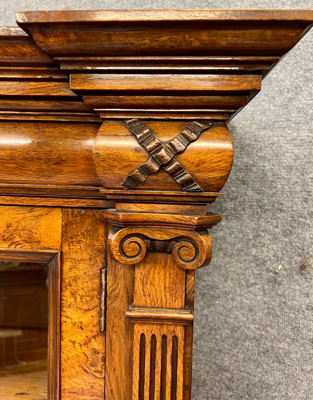 Stunning Victorian Pollard Oak Bookcase View III