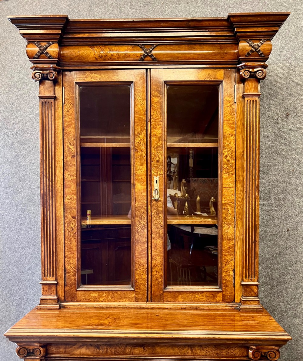 Stunning Victorian Pollard Oak Bookcase View VIII