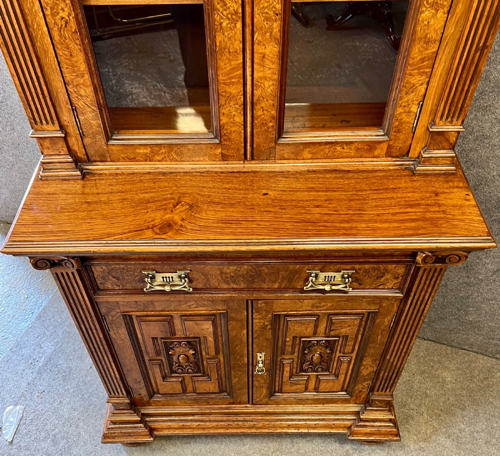 Stunning Victorian Pollard Oak Bookcase View IX