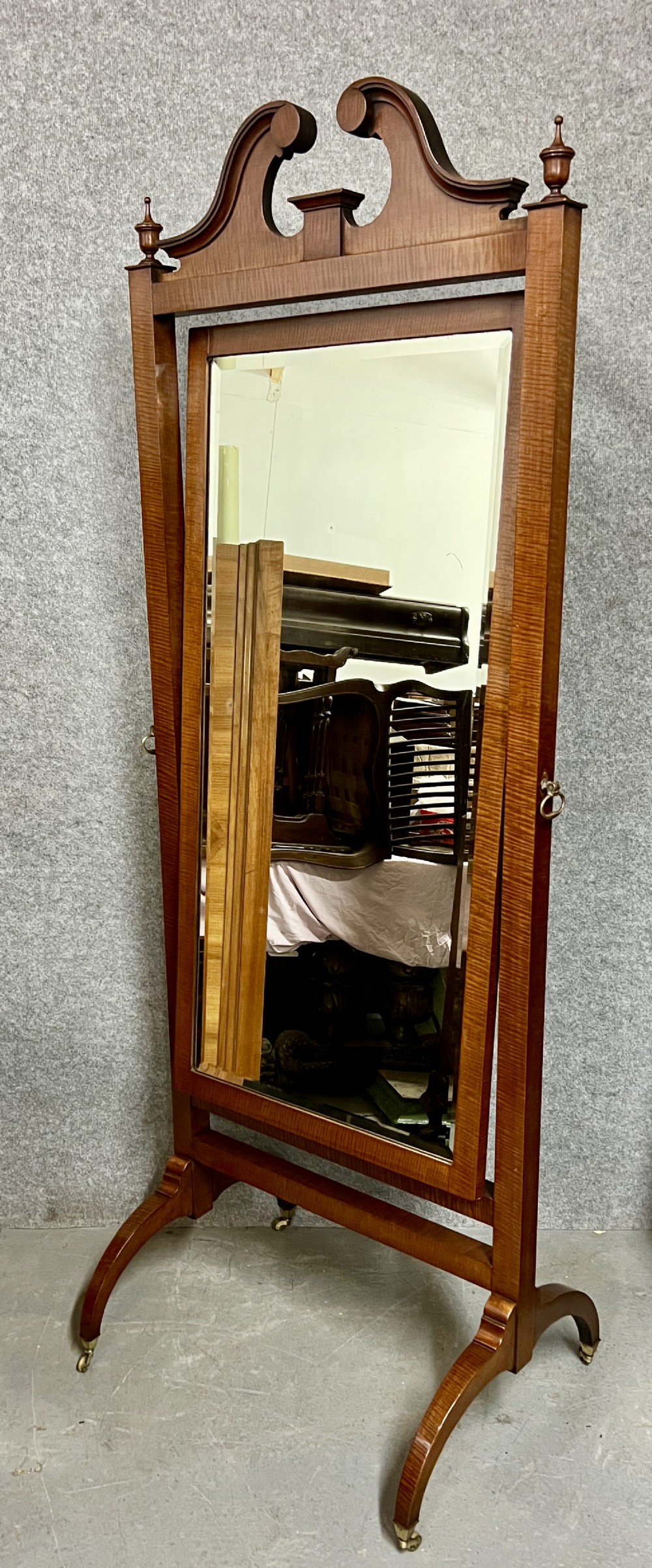 Good Late Victorian Cheval Mirror