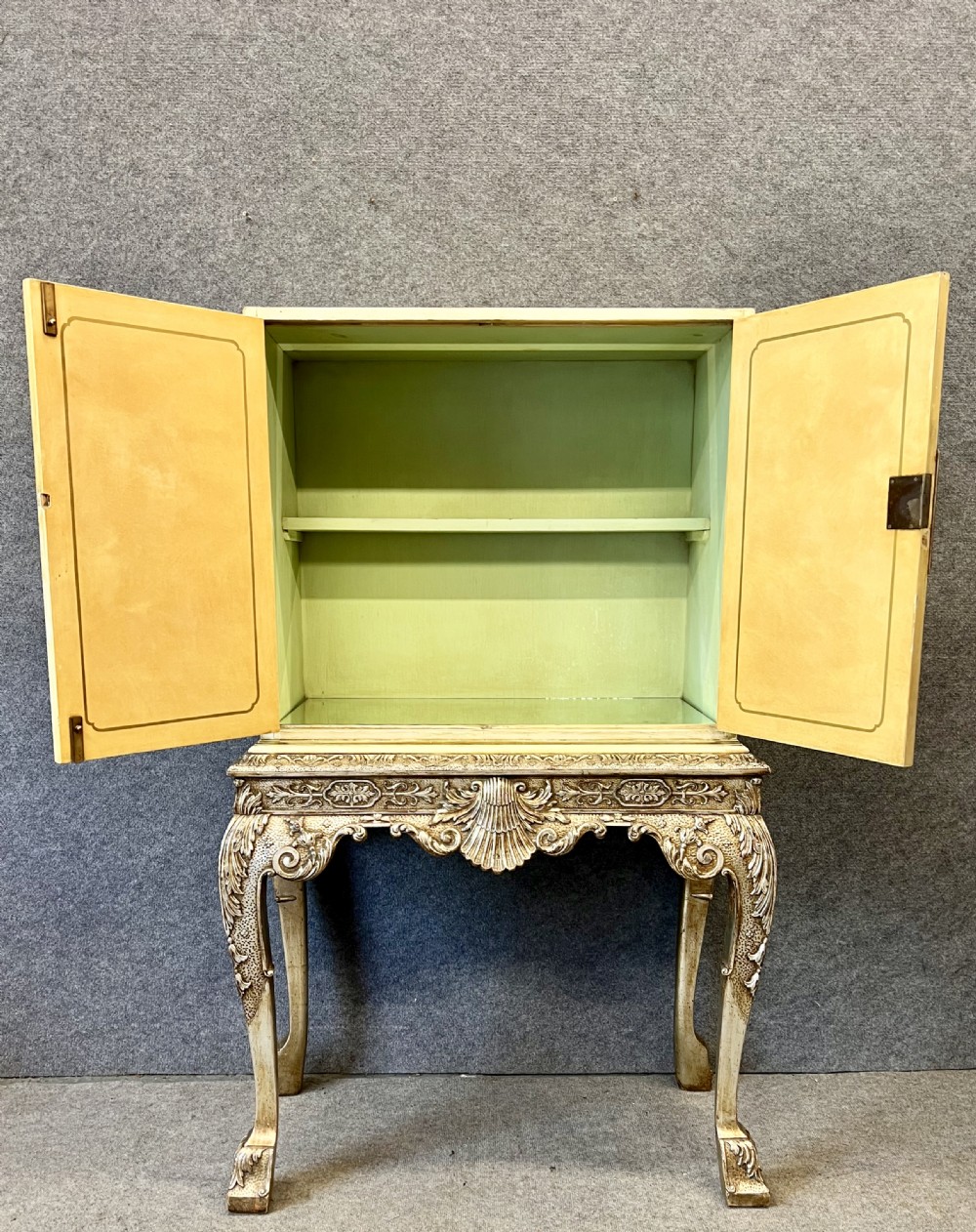Stunning Chinoiserie Lacquered Cabinet on Stand View III