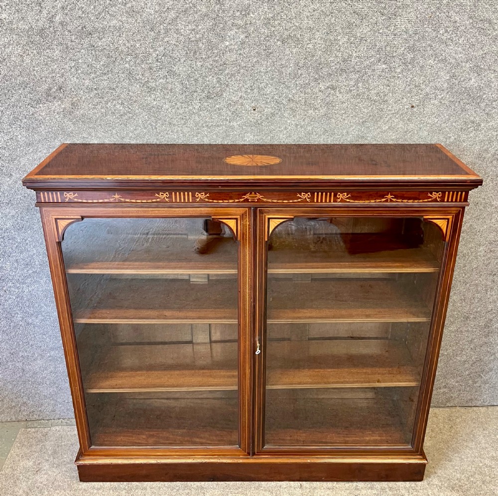 Good Quality Inlaid Mahogany Bookcase View II