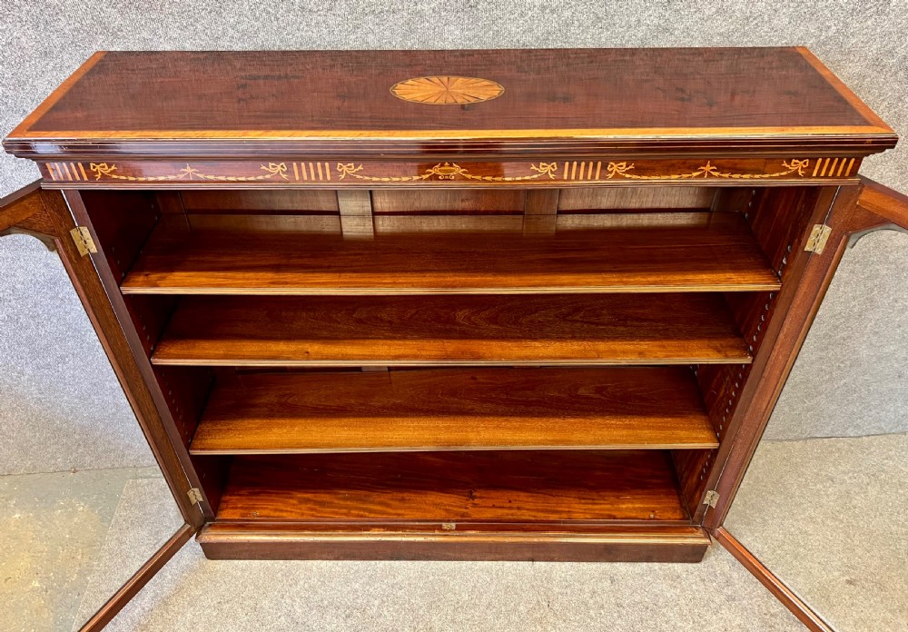 Good Quality Inlaid Mahogany Bookcase View X