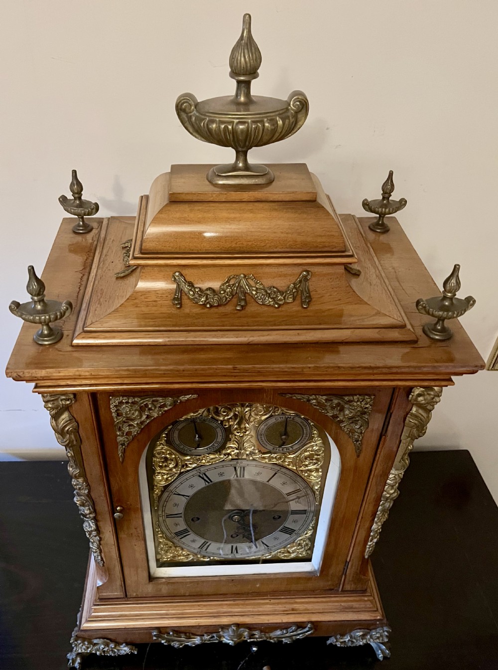 Large Victorian 3 train Musical Bracket Clock View VII