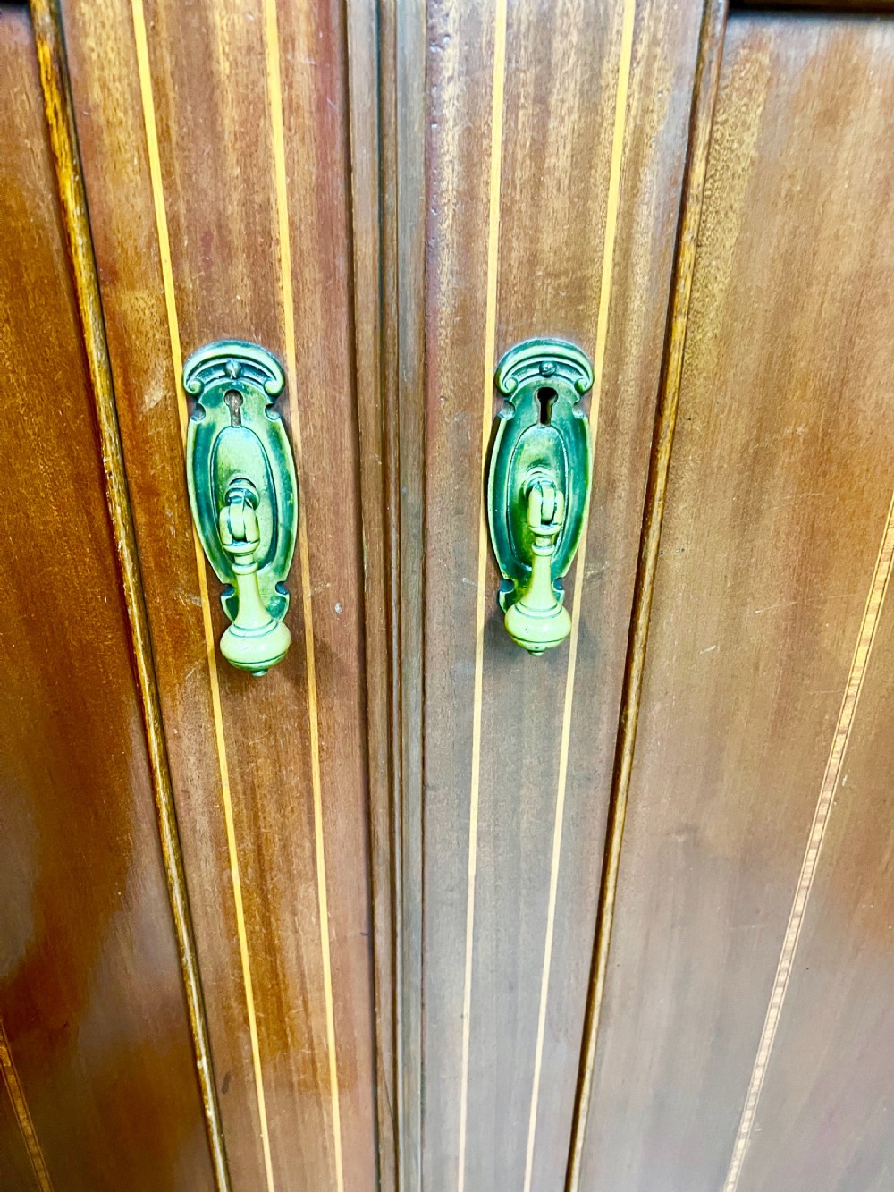 Edwardian Mahogany & Inlaid Compactum Wardrobe View XI
