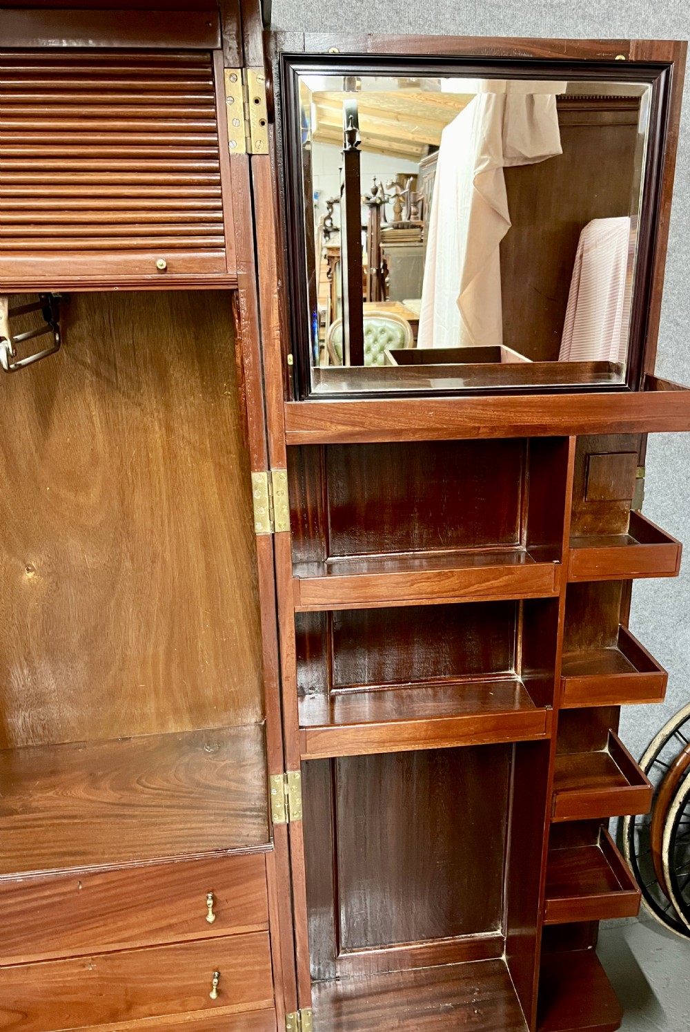 Edwardian Mahogany & Inlaid Compactum Wardrobe View XII