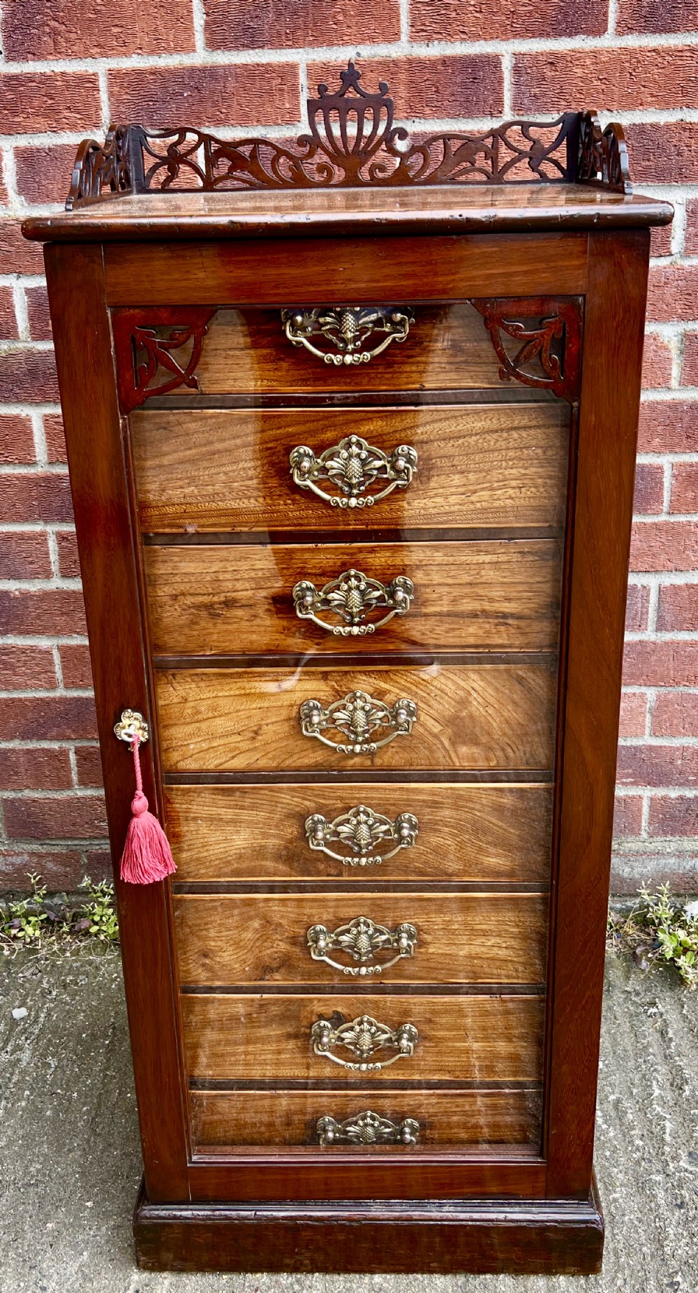 Antique Walnut Folio Cabinet