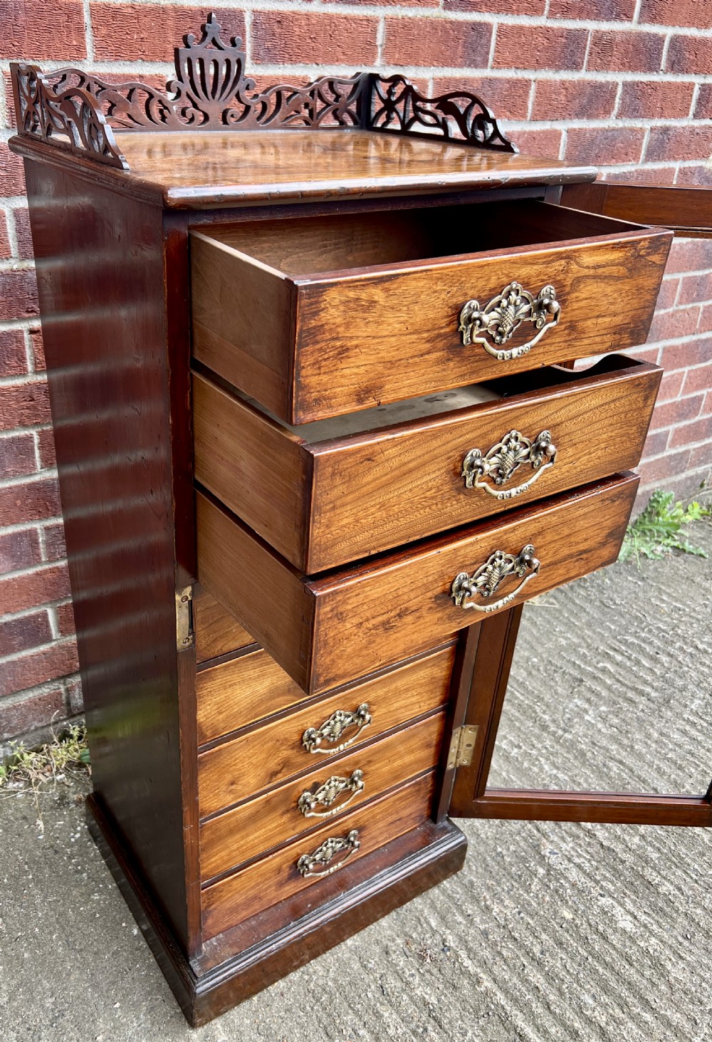 Antique Walnut Folio Cabinet View V