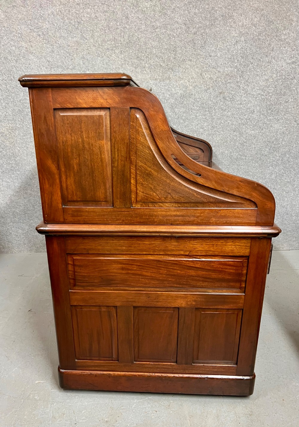 Superior Quality Antique Walnut Roll Top Desk View V