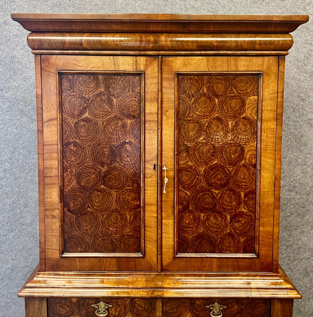 Substantial William & Mary Style Oyster Wood Cocktail Cabinet View III