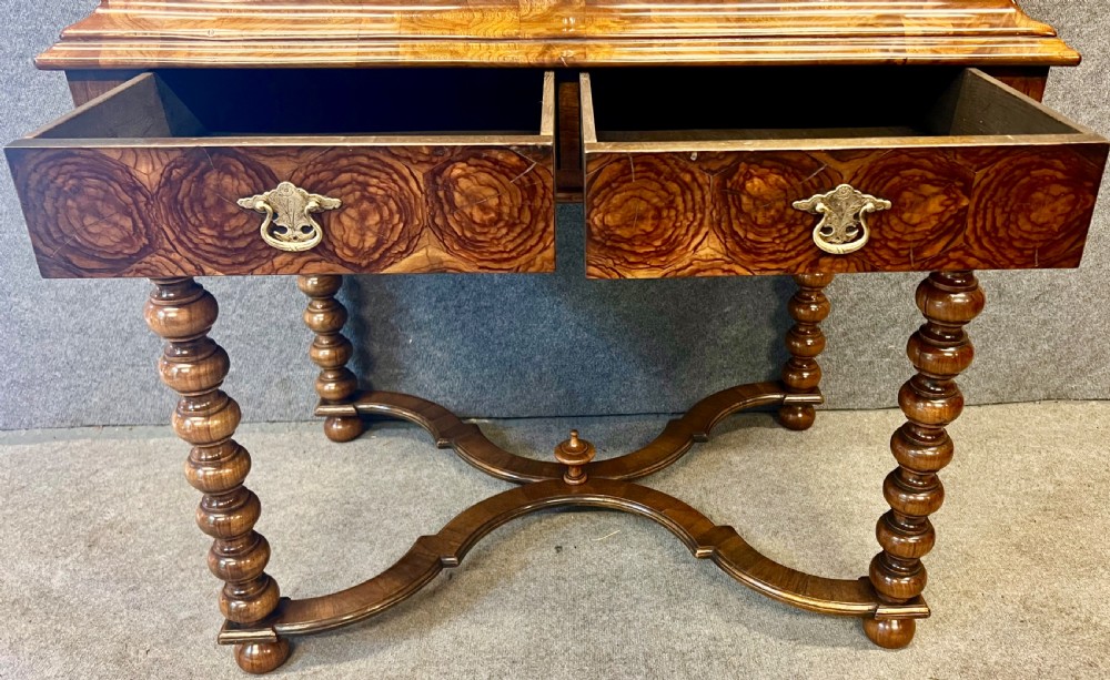 Substantial William & Mary Style Oyster Wood Cocktail Cabinet View VI
