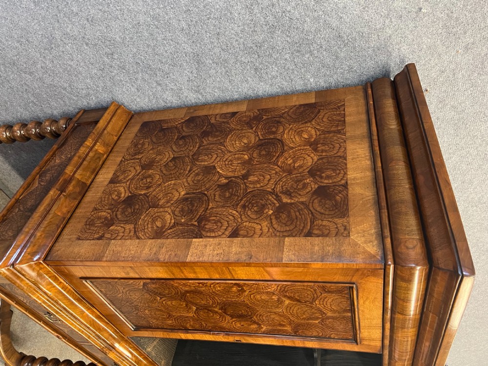 Substantial William & Mary Style Oyster Wood Cocktail Cabinet View X