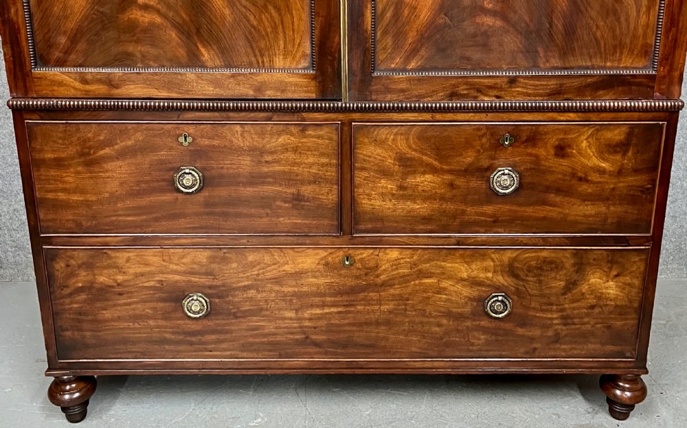 George III Figured Mahogany Linen Press View V