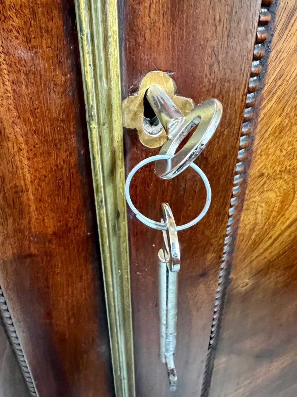 George III Figured Mahogany Linen Press View VI