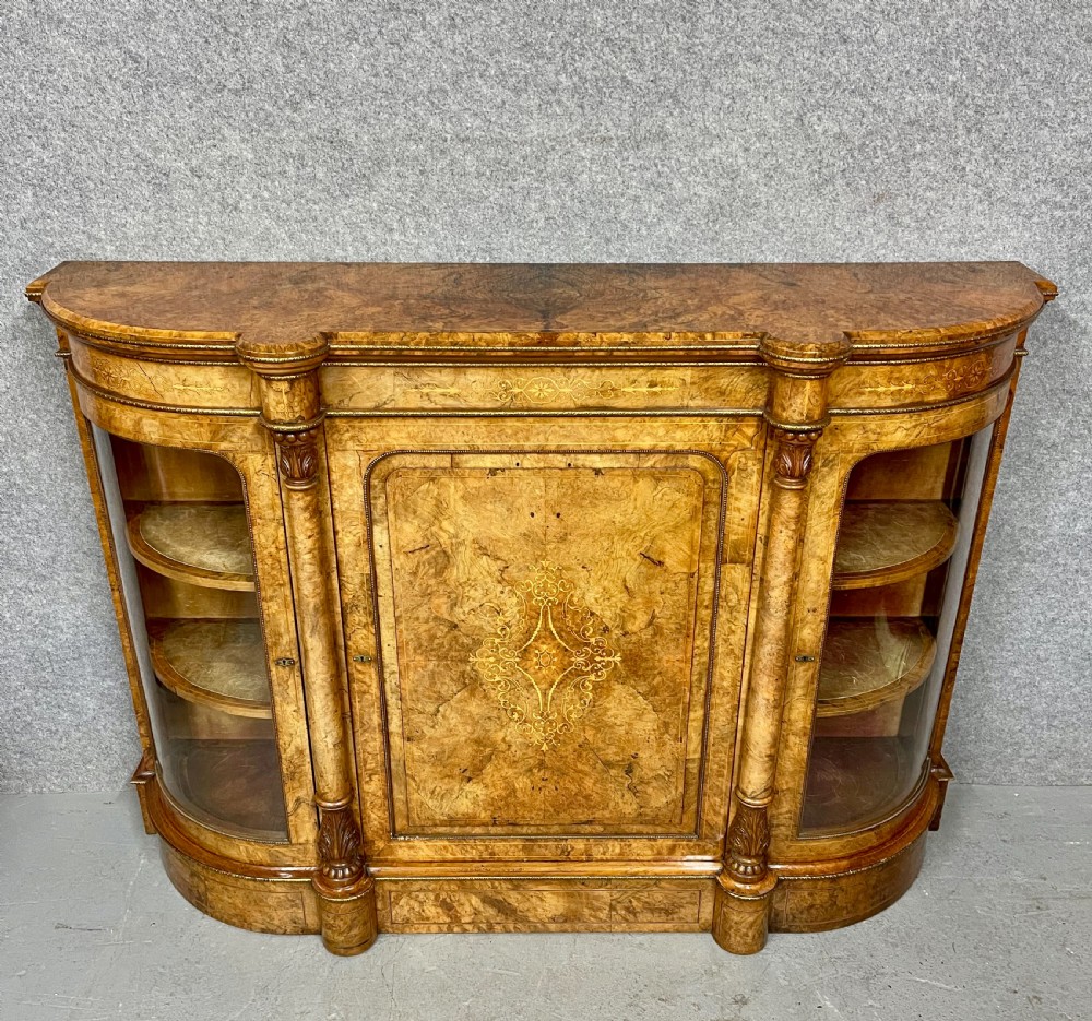 Quality Antique Burr Walnut Credenza By Debenham & Hewitt View V