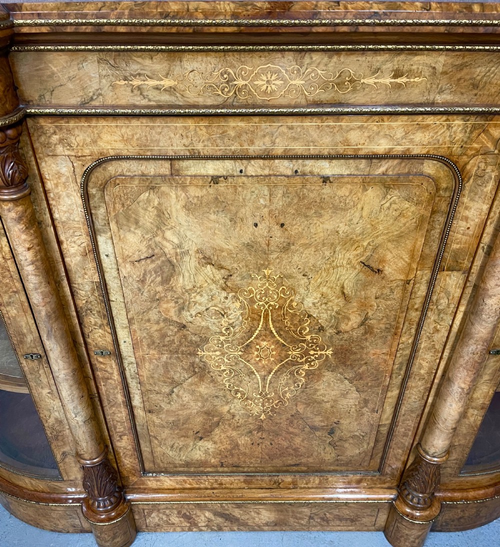 Quality Antique Burr Walnut Credenza By Debenham & Hewitt View VII