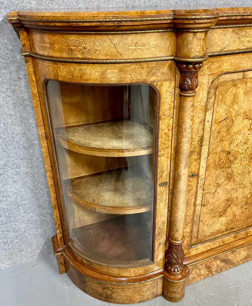 Quality Antique Burr Walnut Credenza By Debenham & Hewitt View IX