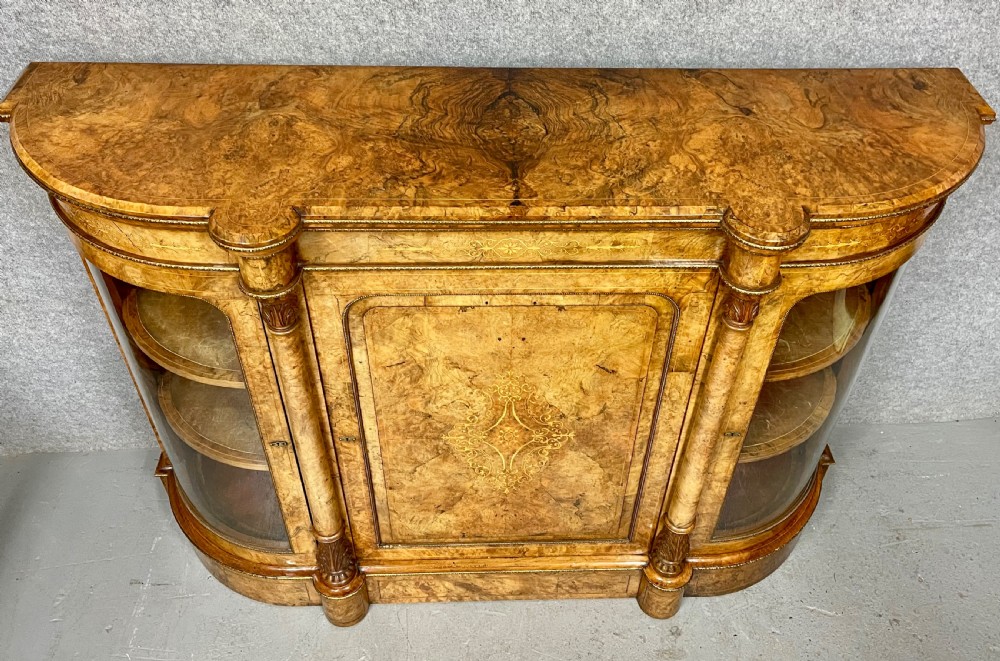 Quality Antique Burr Walnut Credenza By Debenham & Hewitt View X