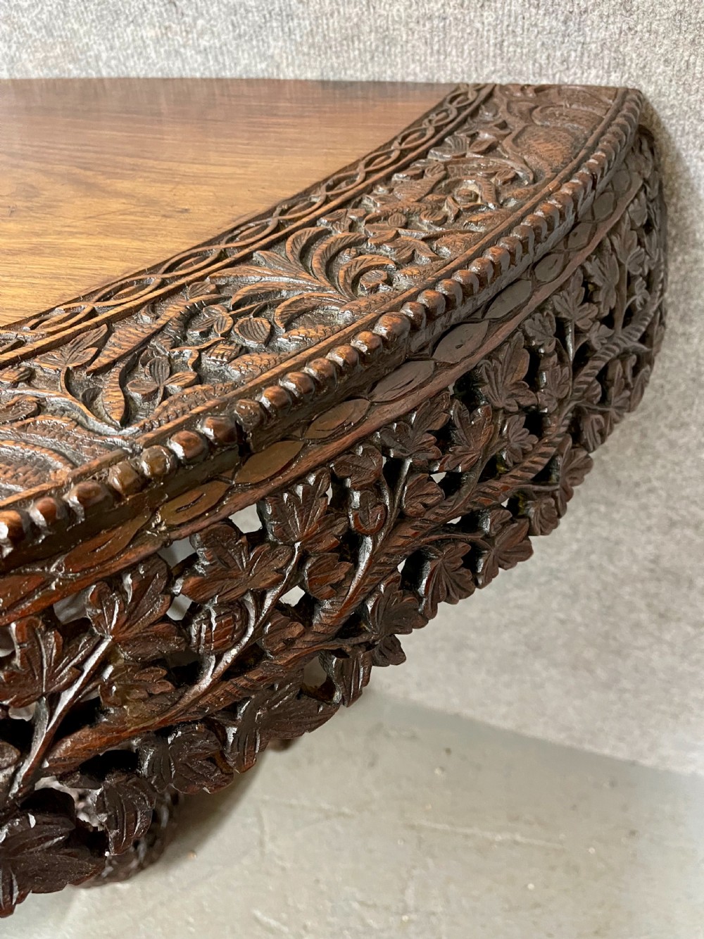 Anglo Indian Padouk Demi Lune Console Table View III