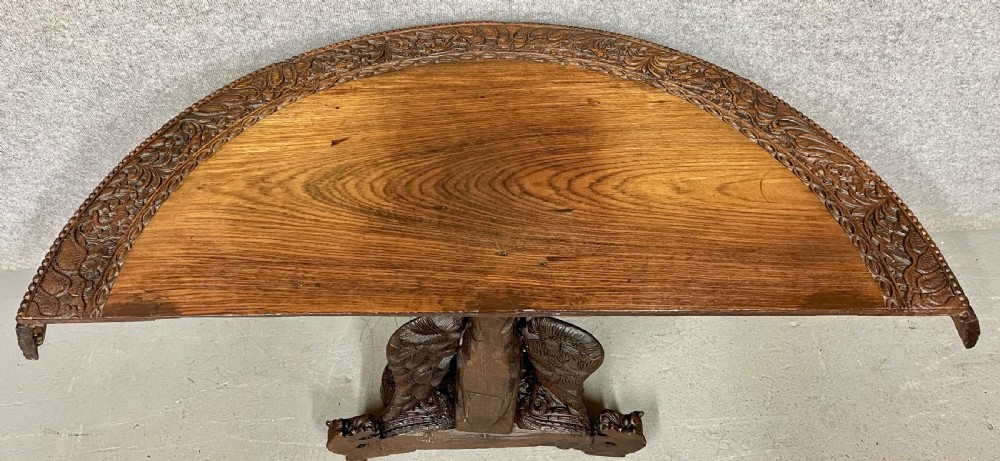 Anglo Indian Padouk Demi Lune Console Table View VII