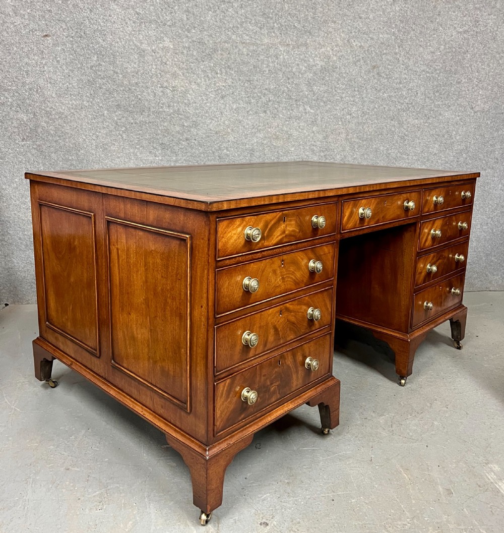 George III Mahogany Partners Desk