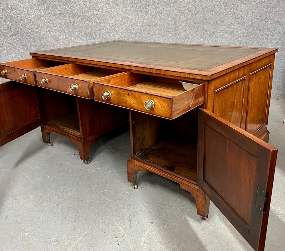 George III Mahogany Partners Desk View V