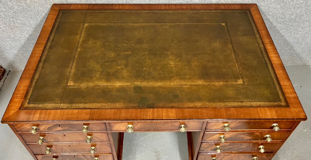 George III Mahogany Partners Desk View VI