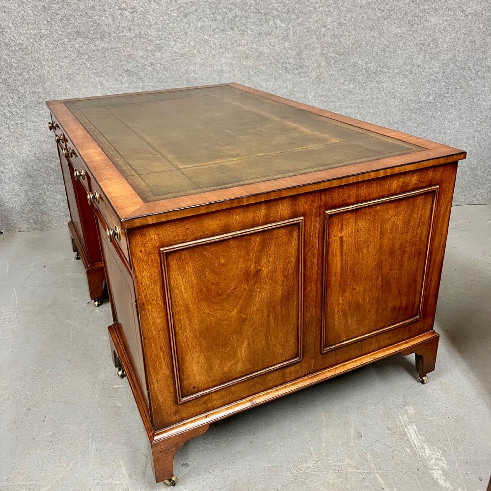 George III Mahogany Partners Desk View VII