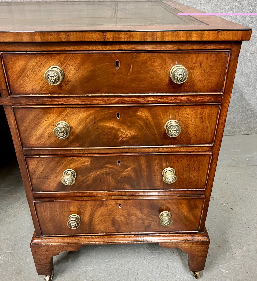 George III Mahogany Partners Desk View IX