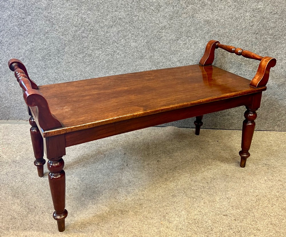 Victorian Mahogany Hall or Window Seat View IV