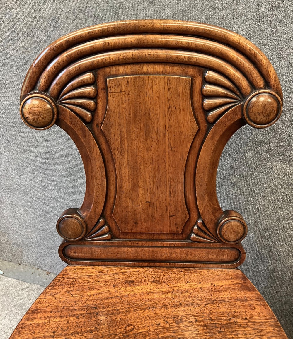 Pair of George IV Mahogany Hall Chairs View II