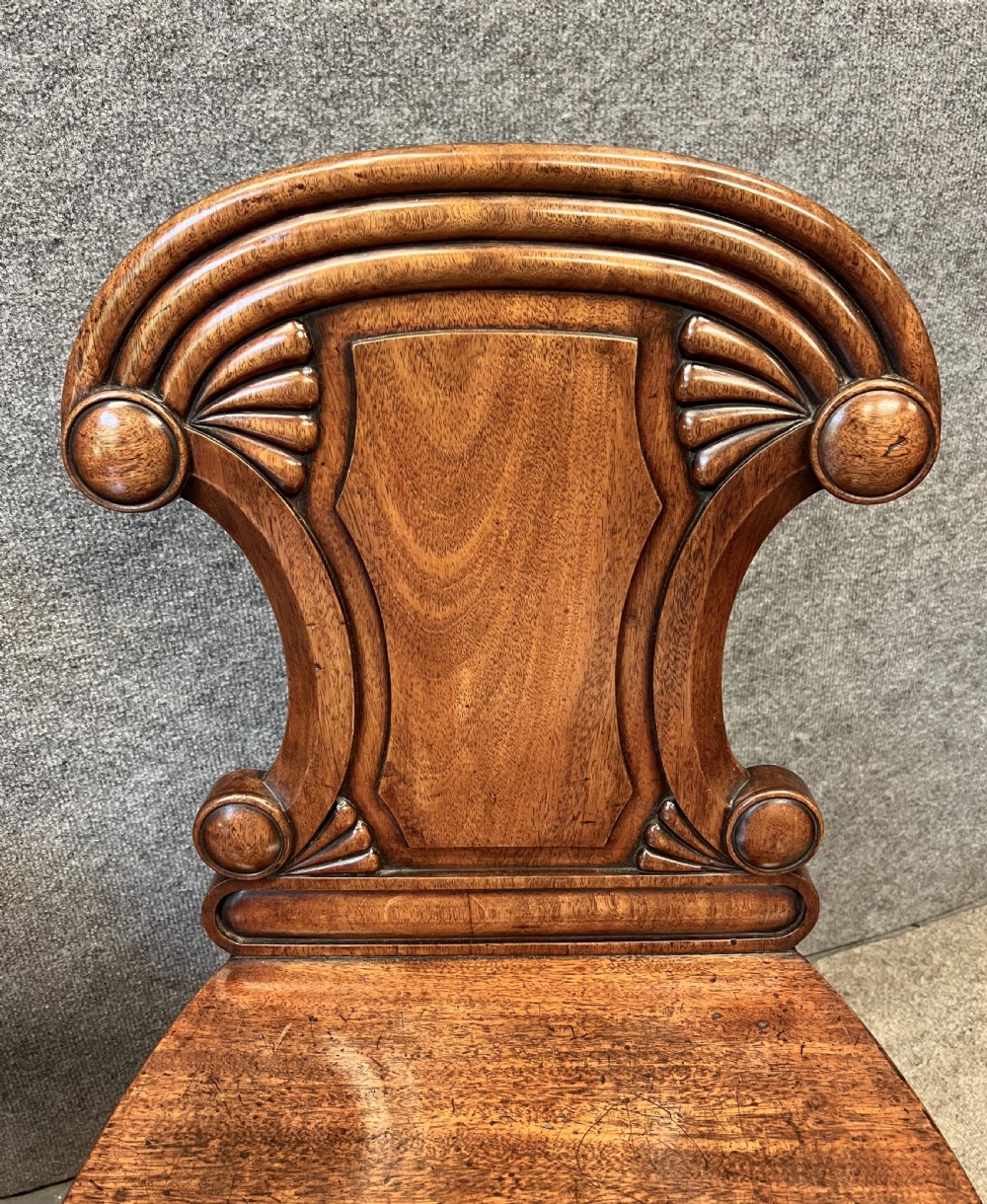 Pair of George IV Mahogany Hall Chairs View III
