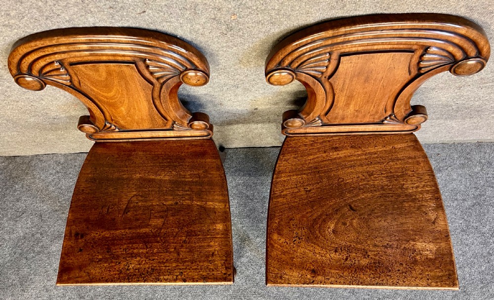 Pair of George IV Mahogany Hall Chairs View VII