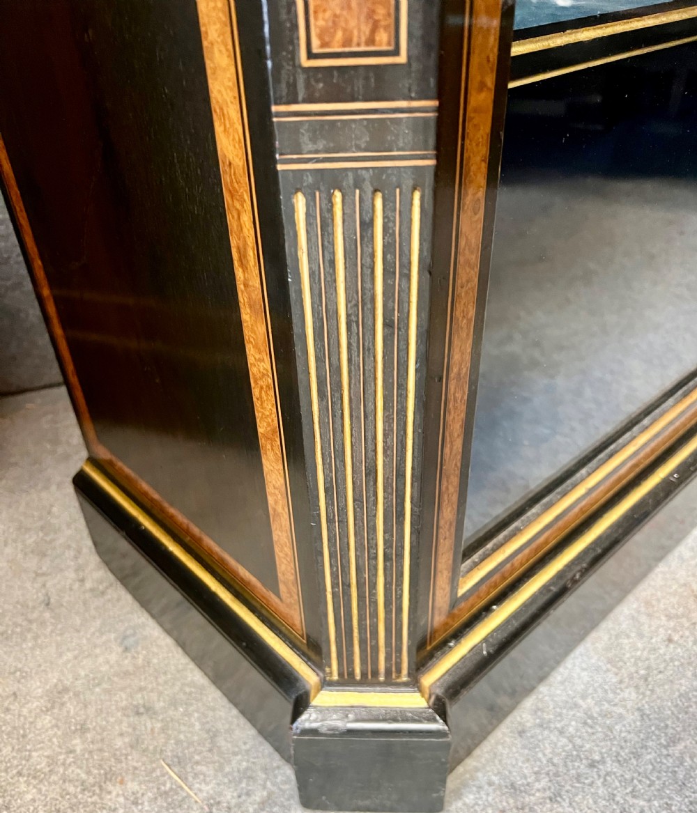 Antique True Pair of Amboyna and Ebonised Side Cabinets View X