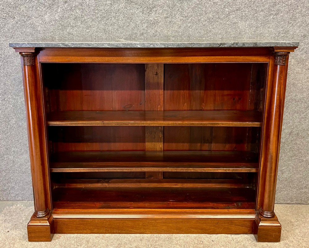 Victorian Mahogany & Marble Top Open Bookcase View II