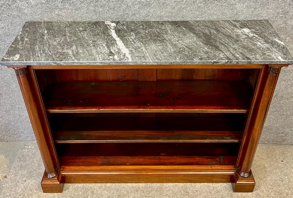 Victorian Mahogany & Marble Top Open Bookcase View IX